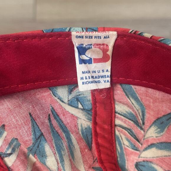 Vintage Jose Cuervo Tequila Snapback Hat Tropical Floral Embroidered Red EUC - Picture 6 of 7